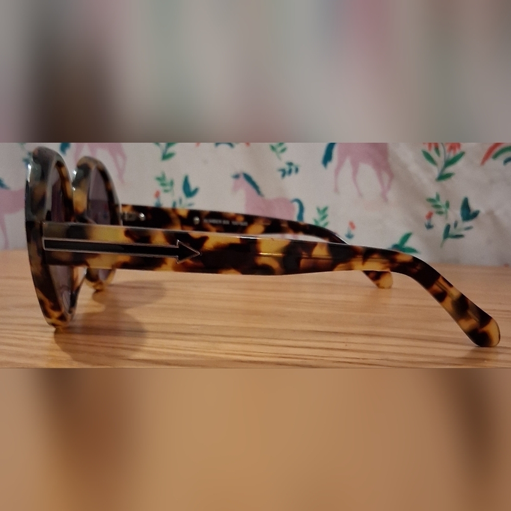 Karen Walker #6 Round Tortoise Acetate Dark Tint UV Boho Casual Sunglass Glasses - Picture 5 of 7
